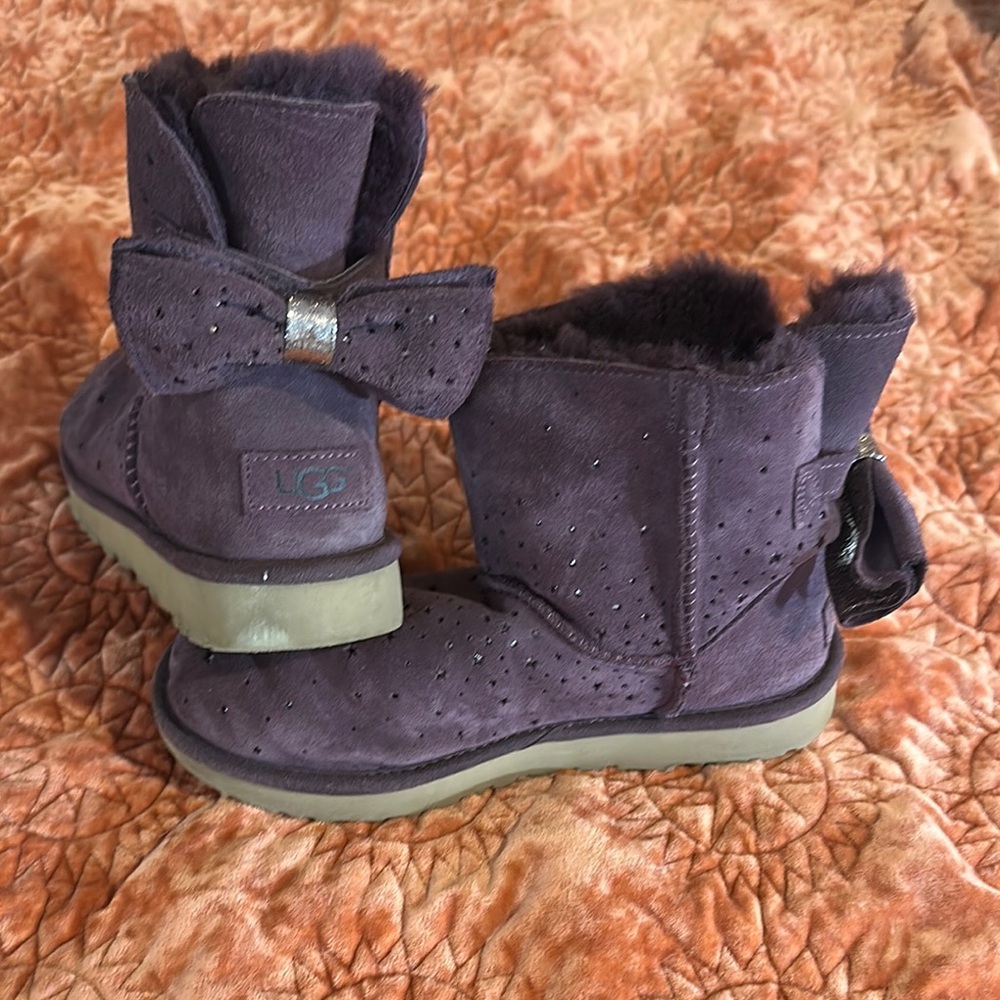 UGG Perforated Suede Boots with Bow